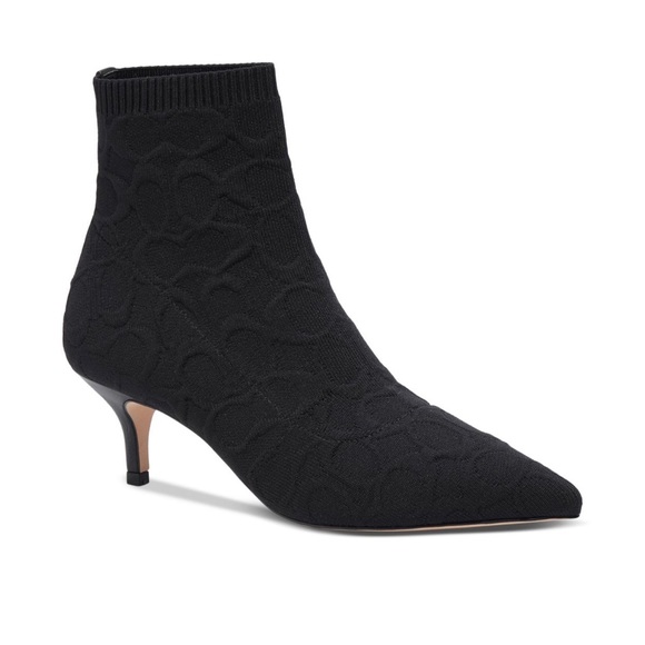 NIB COACH Women’s JADE Knit Pointed Toe Mid Heel Booties - Picture 1 of 5